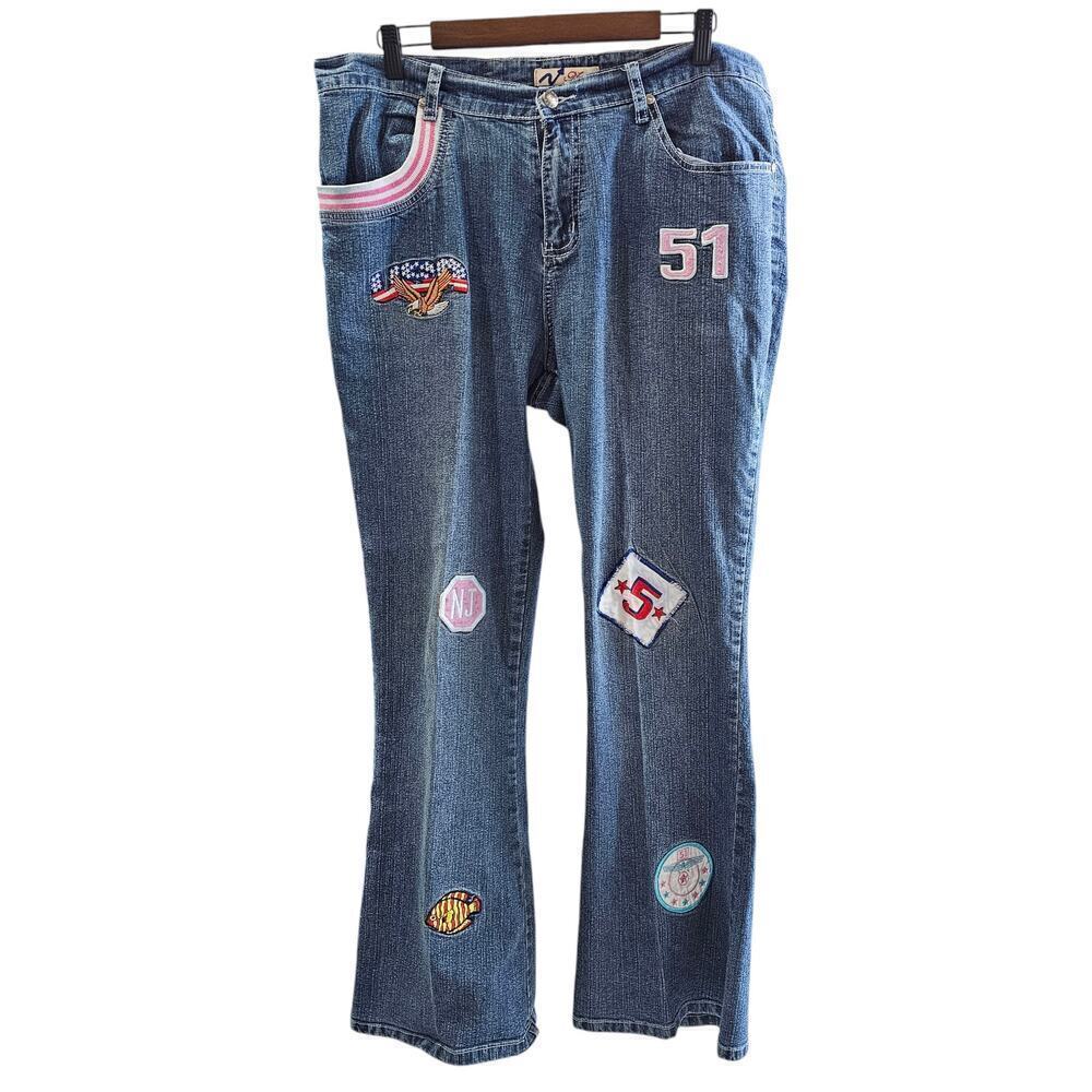 Neeso Y2K Patch Jeans Medium Wash Size 16